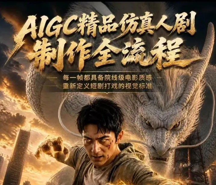 AIGC精品仿真人剧豢龙人全流程制作解析2026,国风仿真人创作+打斗剧情+人设编排,一站式AI短剧入门-副业吧