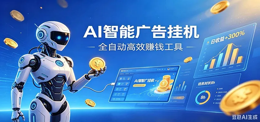AI智能广告挂机,小白轻松上手,在家自动赚收益-副业吧