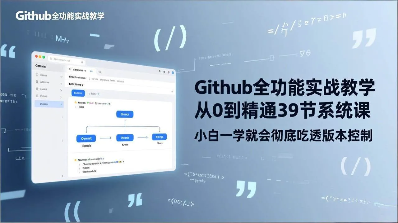 （17501期）GitHub-全功能实战教学，从0到精通39节系统课，小白一学就会彻底吃透版本控制-副业吧