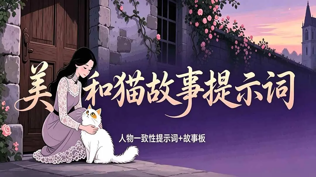 (18909期)美女和猫故事提示词,人物一致性提示词+故事板-副业吧 (18909期)美女和猫故事提示词,人物一致性提示词+故事板-副业吧