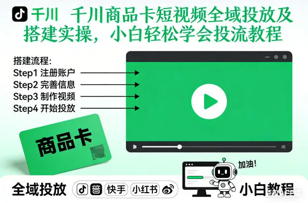 千川商品卡短视频全域投放及搭建实操,小白轻松学会投流教程-副业吧