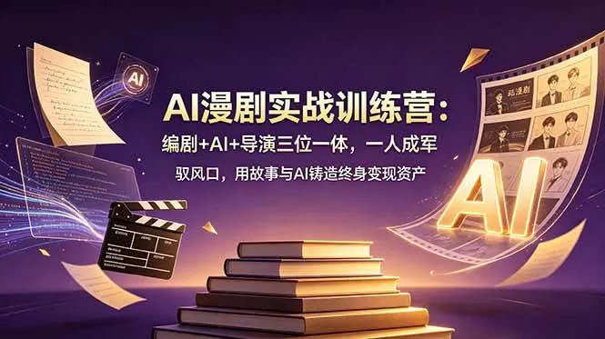 (19032期)AI漫剧实战训练营:编剧+AI+导演三位一体,一人成军 驭风口,用故事与AI铸造终身变现资产-副业吧
