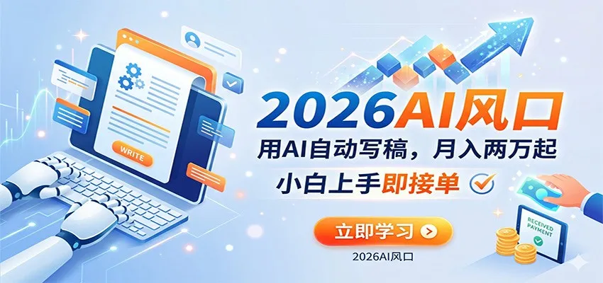 AI赚钱的新风口,用AI自动写稿,月入两万起,小白上手即接单-副业吧