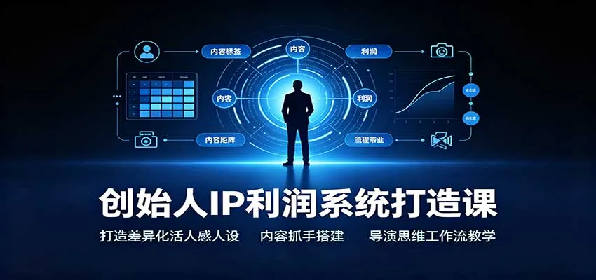 创始人IP利润系统打造课：打造差异化活人感人设，内容抓手搭建，导演思维工作流教学-副业吧