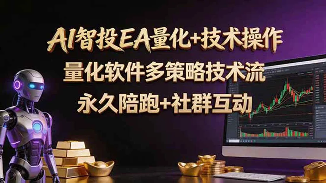 （18426期）AI智投EA量化操作技术训练营，软件自动操作，简单学习轻松上入手日入30-100U-副业吧