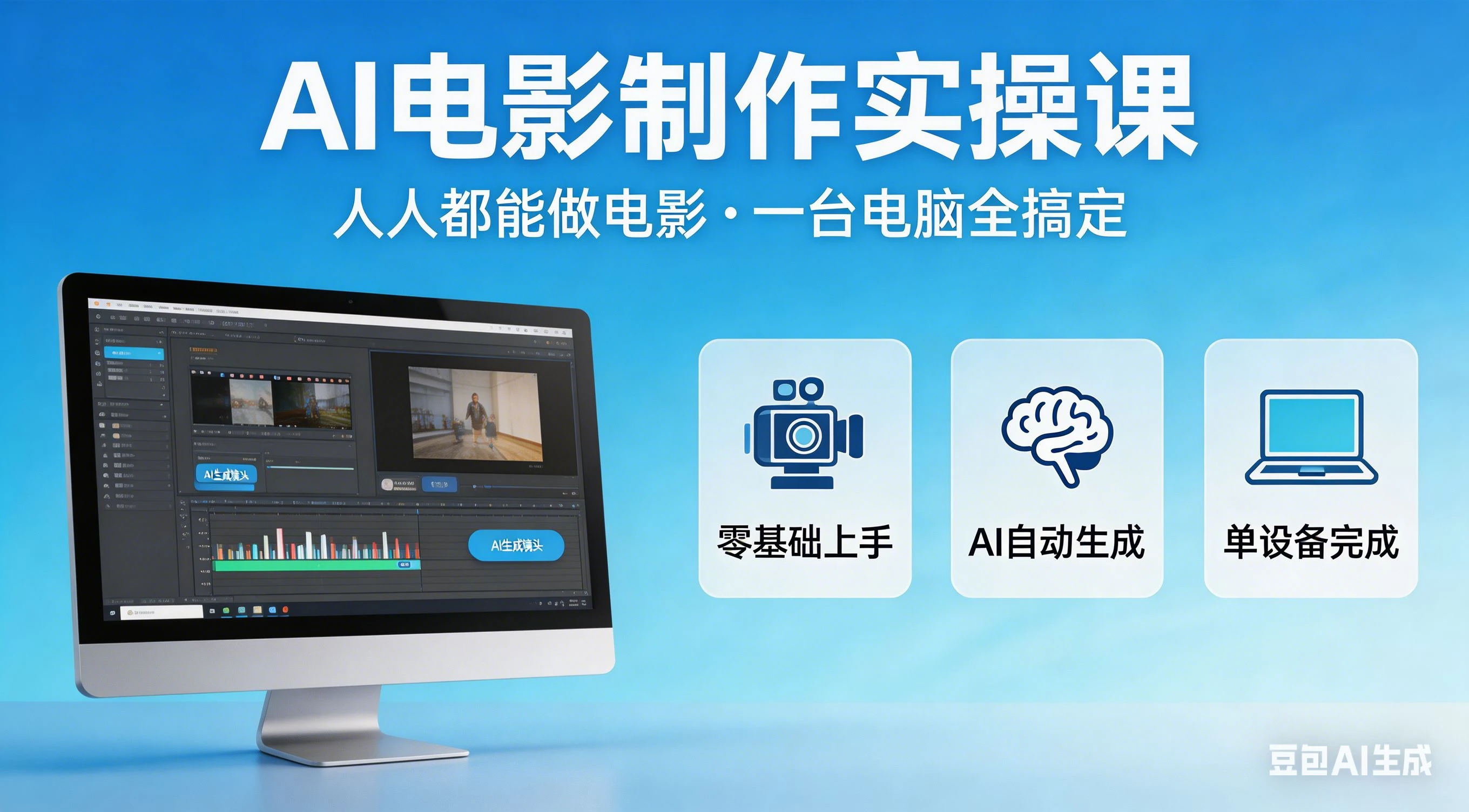 【精】AI电影制作实操课，人人都能做电影，一台电脑全搞定-副业吧