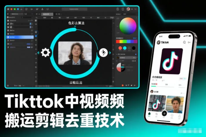 Tiktok中视频纯搬运剪辑去重技术，外来技术，自行测试-副业吧