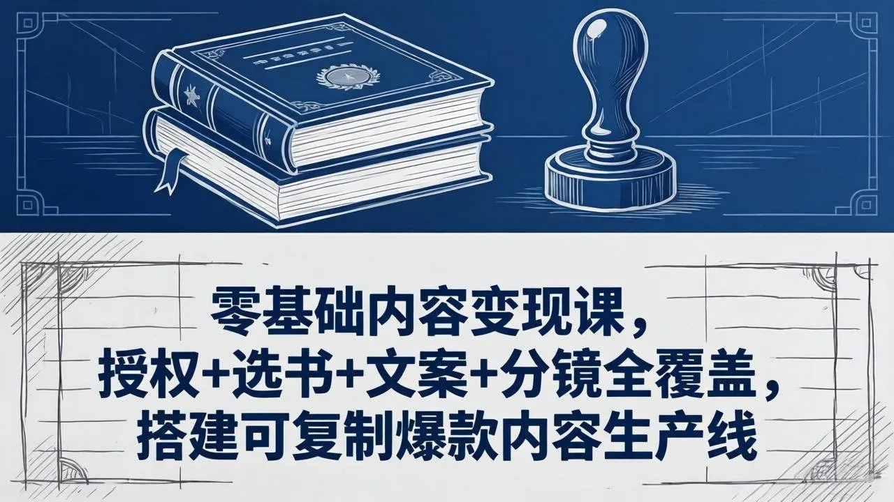 （18243期）零基础内容变现课，授权+选书+文案+分镜全覆盖，搭建可复制爆款内容生产线-副业吧