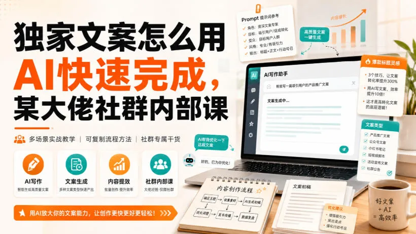 独家文案怎么用AI快速完成,某大佬社群内部课-副业吧