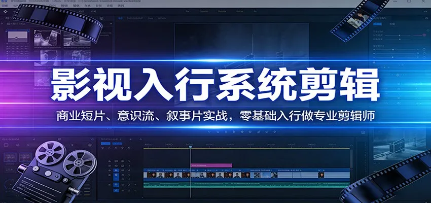 影视系统剪辑，商业短片、意识流、叙事片实战，零基础入行做专业剪辑师-副业吧