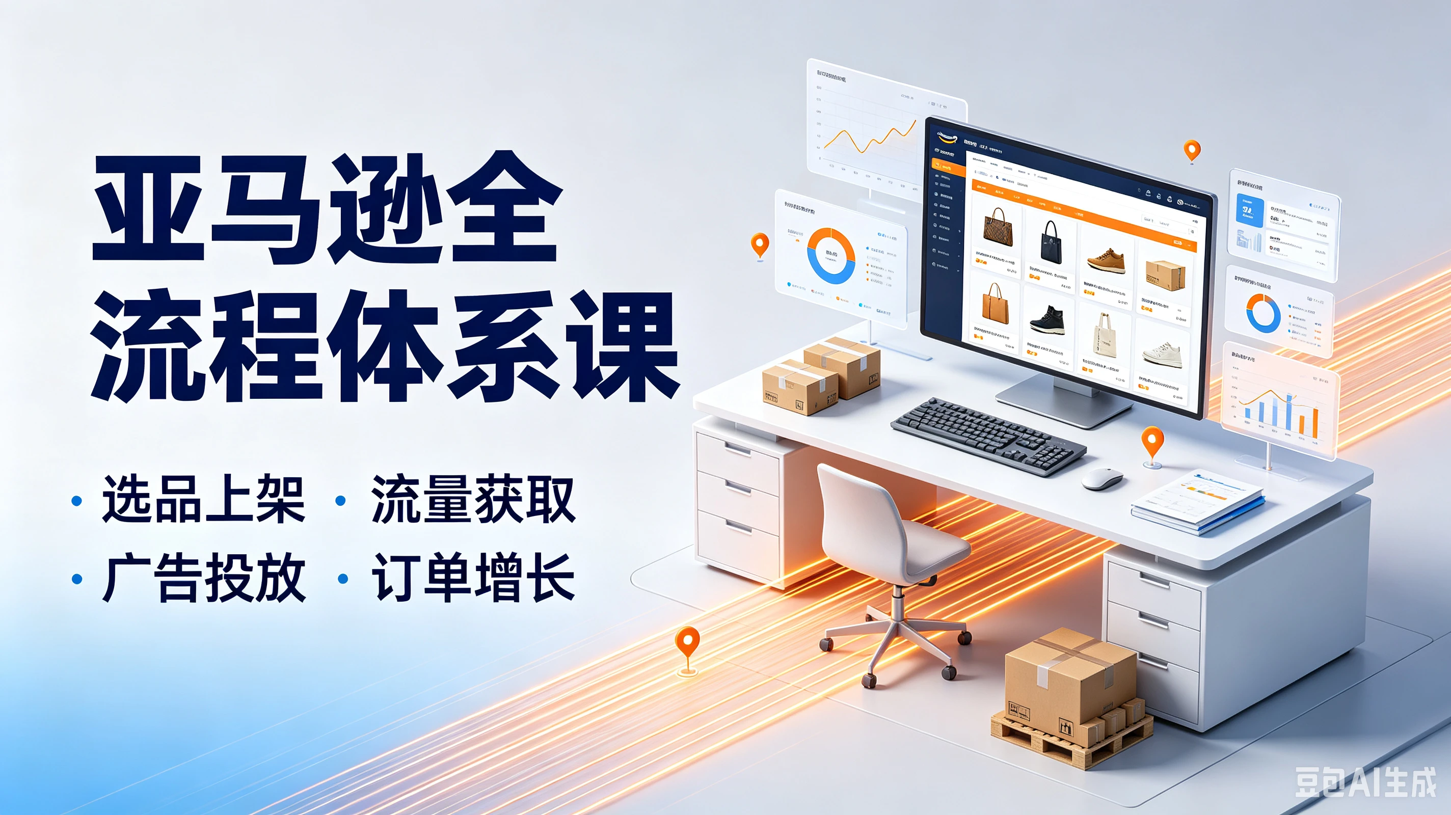 【精】亚马逊全流程体系课,选品上架·流量获取广告投放·订单增长-副业吧