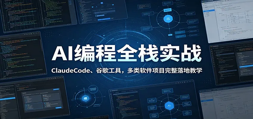 AI编程全栈实战:ClaudeCode、谷歌工具,多类软件项目完整落地教学-副业吧
