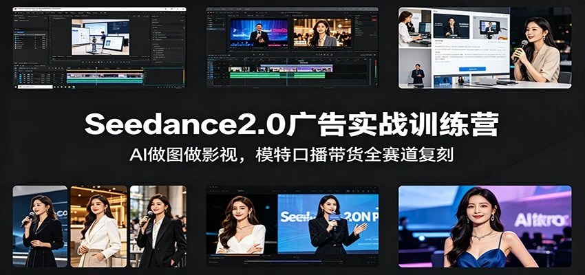 【精】Seedance2.0广告实战训练营：AI做图做影视，模特口播带货全赛道复刻-副业吧