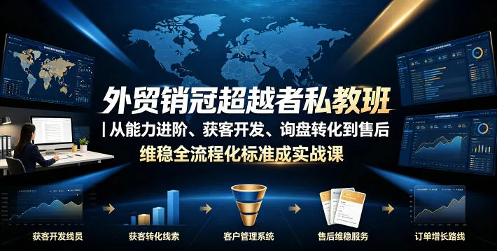 外贸销冠超越者私教班|从能力进阶、获客开发、询盘转化到售后维稳全流程标准化成交实战课-副业吧