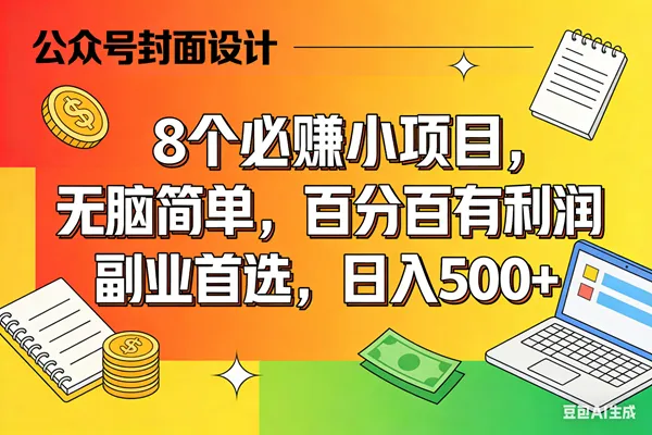 (17911期)8个必赚米的小项目,百分百有利润,无脑简单,副业首选,日入500+-副业吧