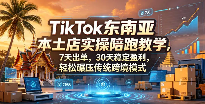 TikTok东南亚本土店实操陪跑教学,7天出单,30天稳定盈利,轻松碾压传统跨境模式(更新0819)-副业吧