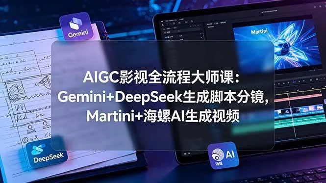 (19008期)AIGC影视全流程大师课:Gemini+DeepSeek生成脚本分镜,Martini+海螺AI生成视频-副业吧