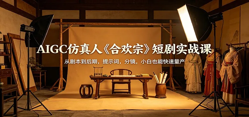 AIGC仿真人《合欢宗》短剧实战课：从剧本到后期，提示词，分镜，小白也能快速量产-副业吧