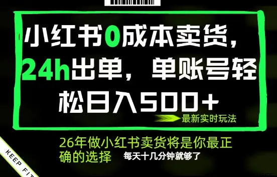 小红书0成本AI卖货,24小时出单,全流程托管,保底日入500+,每天十几分钟就够了【揭秘】-副业吧