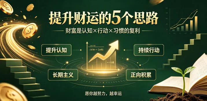 付费文章：提升财运的5个思路——财富是认知x行动x习惯的复利，愿你越努力，越幸运-副业吧