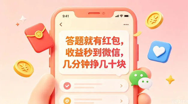 答题就有红包，收益秒到微信，几分钟挣几十块，学生党上班族宝妈都可以玩【揭秘】-副业吧