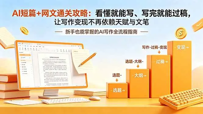 (19655期)AI短篇+网文通关攻略-更新:看懂就能写、写完就能过稿,让写作变现不再依赖天赋与文笔-副业吧