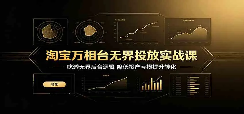 淘宝万相台无界投放实战课:吃透无界后台逻辑,降低投产亏损提升转化-副业吧