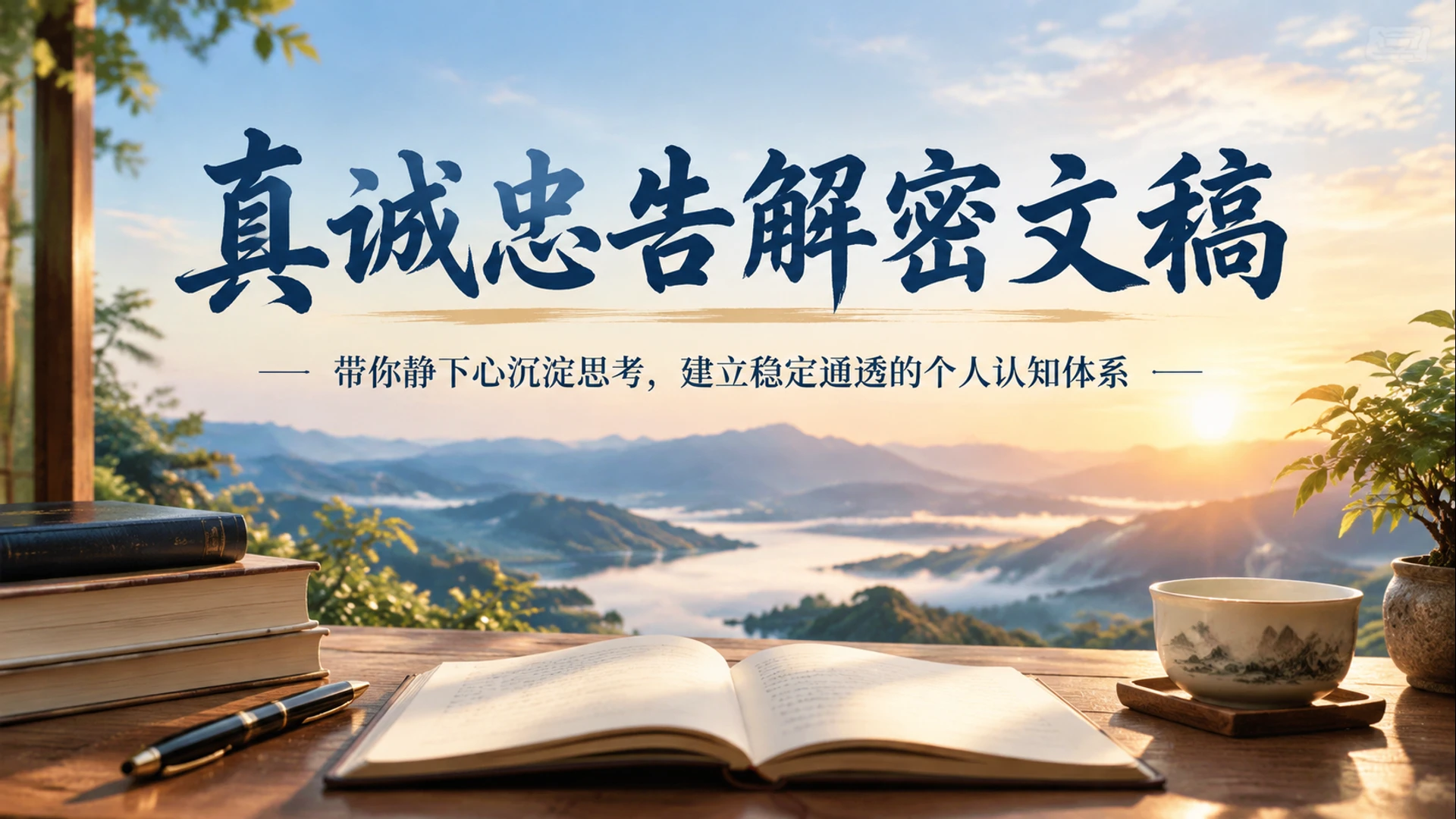 真诚忠告解密文稿,带你静下心沉淀思考,建立稳定通透的个人认知体系-副业吧