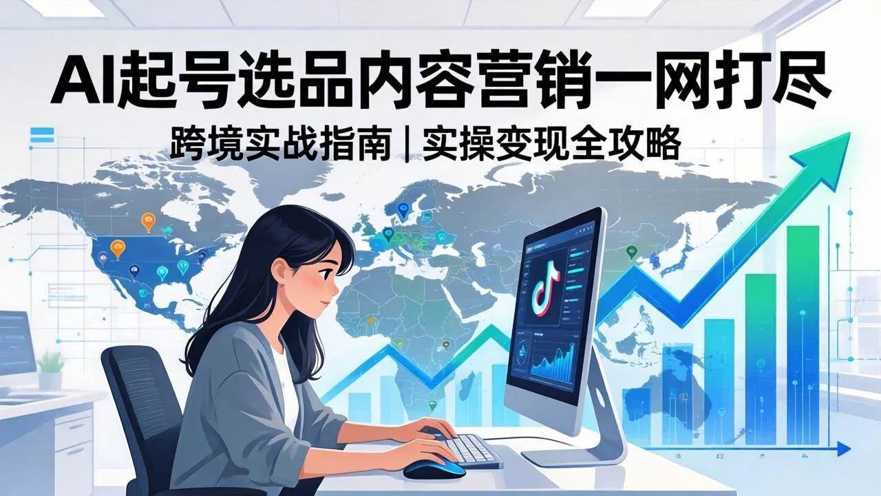 （17824期）2026 TikTok 跨境AI实操：从零基础到变现全流程，AI起号选品内容营销一网打尽-副业吧