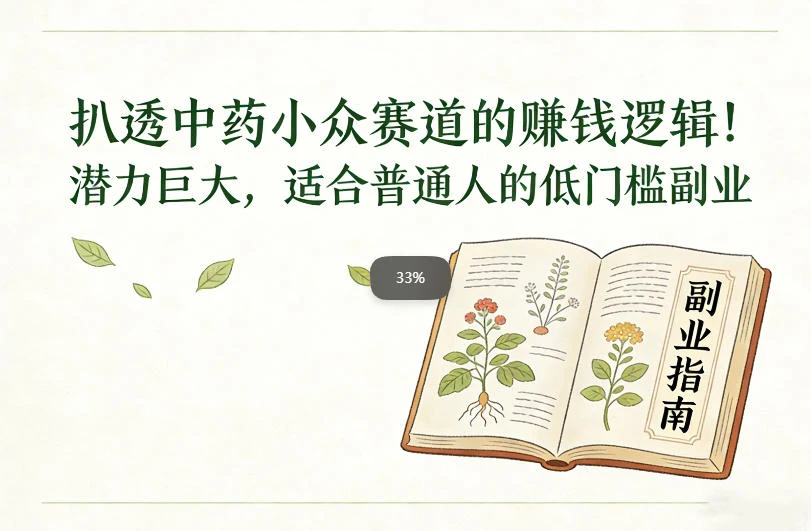 扒透中药小众赛道的賺米逻辑，潜力巨大，适合普通人的低门槛副业-副业吧