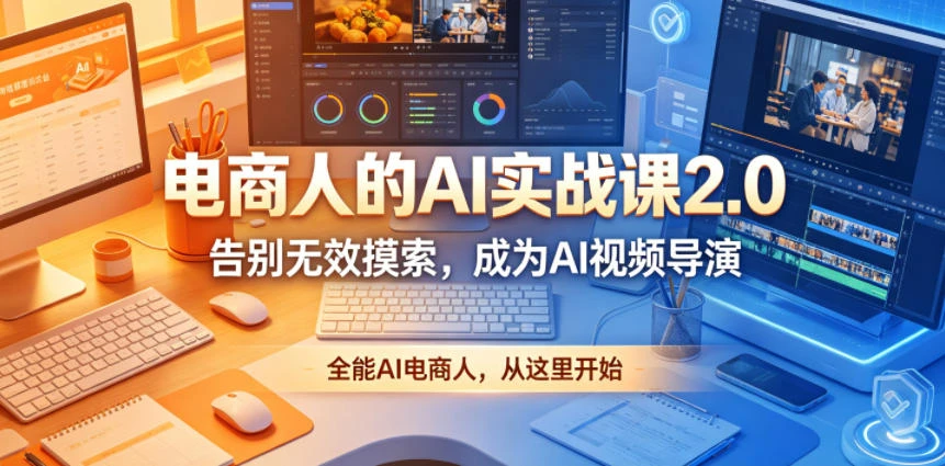 【精】电商人的AI实战课2.0,告别无效摸索,成为AI视频导演,全能AI电商人,从这里开始-副业吧