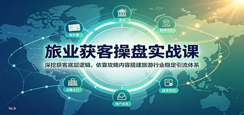 旅业获客操盘实战课:深挖获客底层逻辑,依靠攻略内容搭建旅游行业稳定引流体系-副业吧