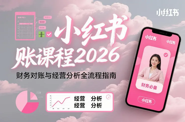 小红书对账课程2026，财务对账与经营分析全流程指南-副业吧