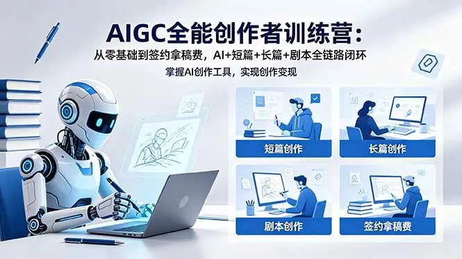 （18403期）AIGC全能创作者训练营：从零基础到签约拿稿费，AI+短篇+长篇+剧本全链路闭环-副业吧