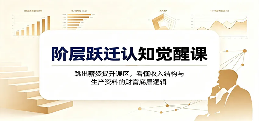 阶层跃迁认知觉醒课:跳出薪资提升误区,看懂收入结构与生产资料的财富底层逻辑-副业吧