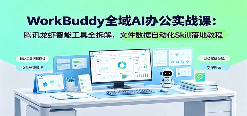 WorkBuddy全域AI办公实战课:腾讯龙虾智能工具全拆解,文件数据自动化Skill落地教程-副业吧