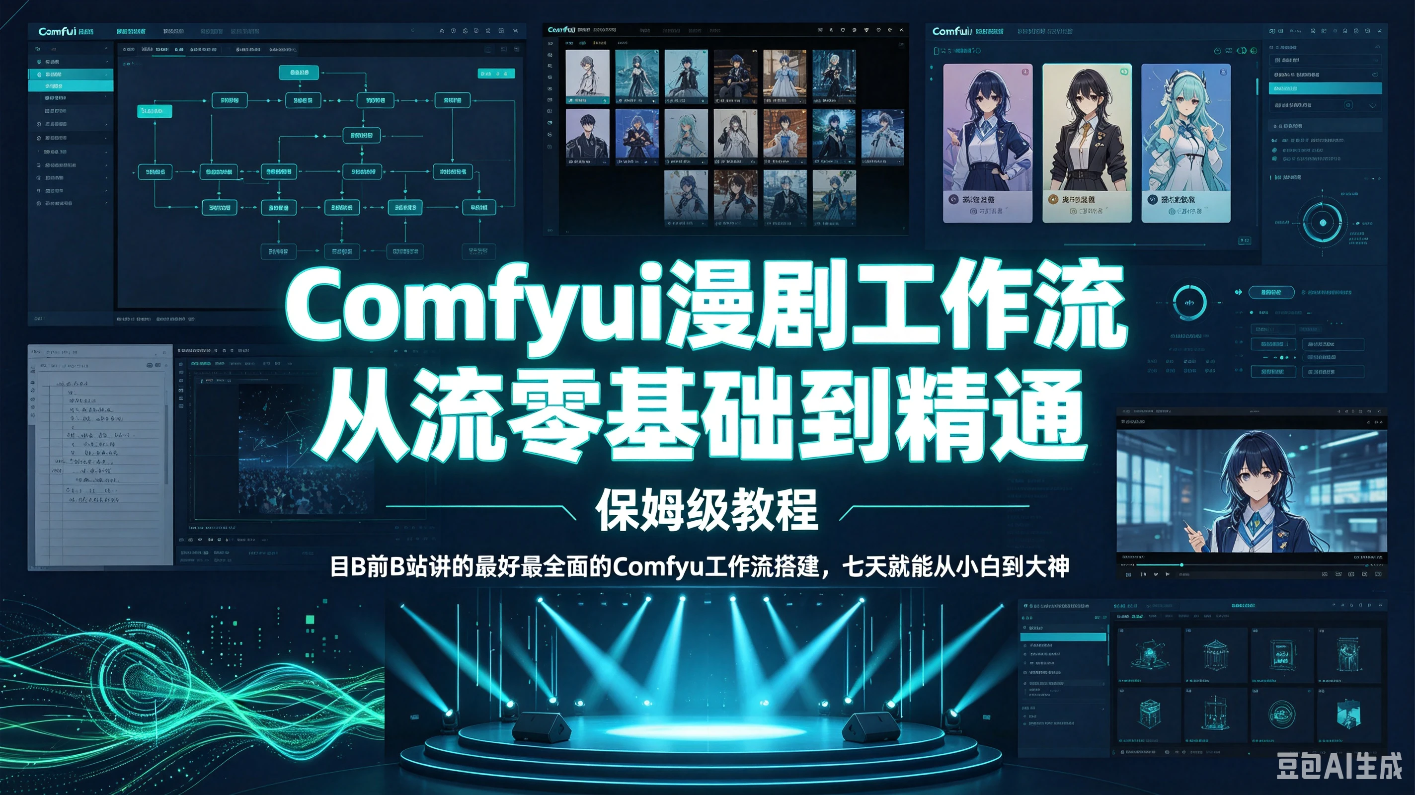 【精】Comfyui漫剧工作流从零基础到精通保姆级教程,目前B站讲的最好最全面的Comfyu工作流搭建,七天就能从小白到大神-副业吧
