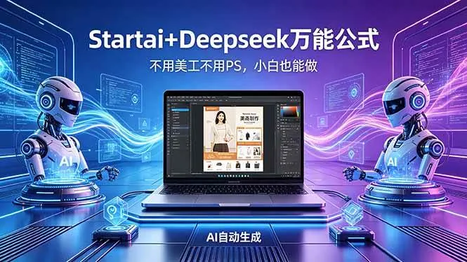 （18341期）AI自动做电商详情页：Startai+Deepseek万能公式，不用美工不用PS，小白也能做-副业吧