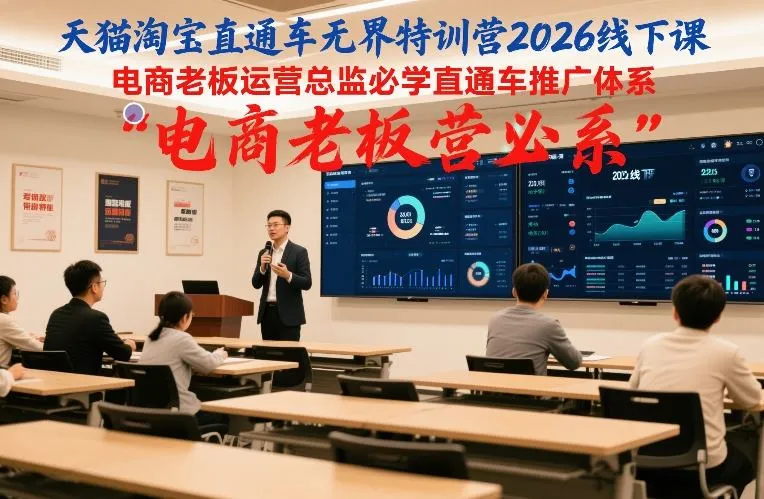 天猫淘宝直通车无界特训营2026线下课，电商老板运营总监必学直通车推广体系-副业吧