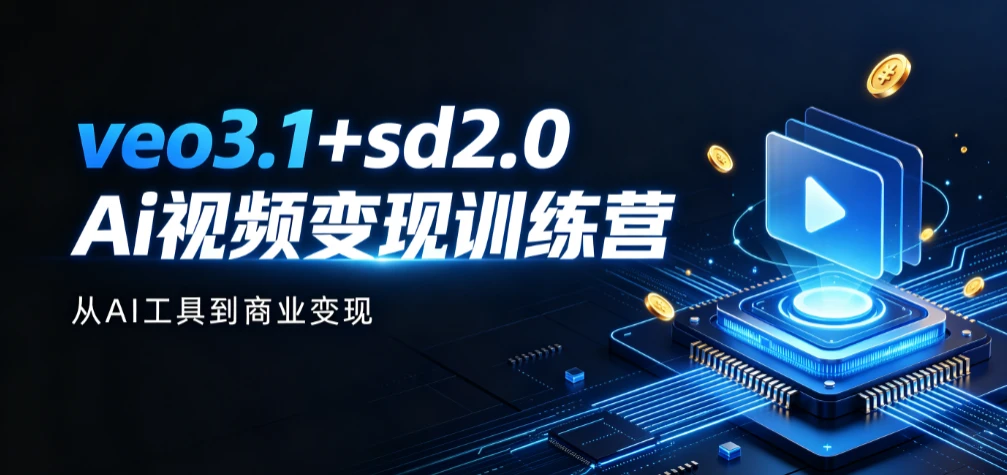 【精】veo3.1+sd2.0Ai视频变现训练营,从AI工具到商业变现-副业吧