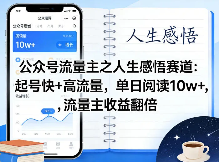 公众号流量主之人生感悟赛道，起号快+高流量，单日阅读10w+，流量主收益翻倍-副业吧