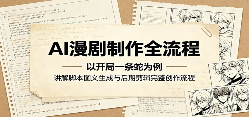 AI漫剧制作全流程:以开局一条蛇为例,讲解脚本图文生成与后期剪辑完整创作流程-副业吧