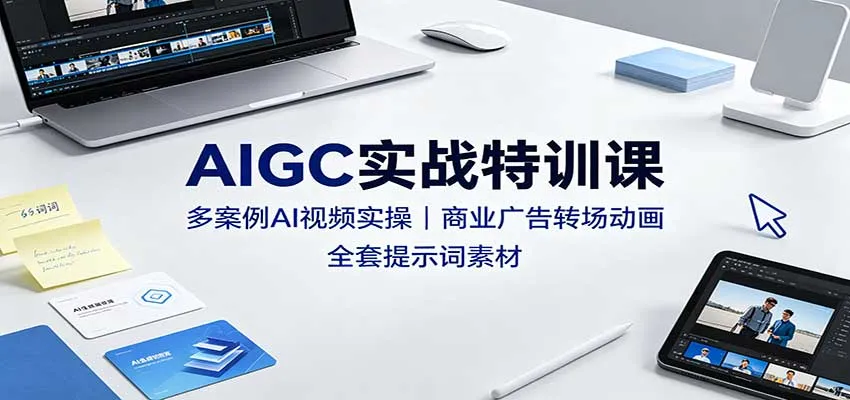 AIGC实战特训课:多案例AI视频实操,商业广告转场动画,全套提示词素材-副业吧