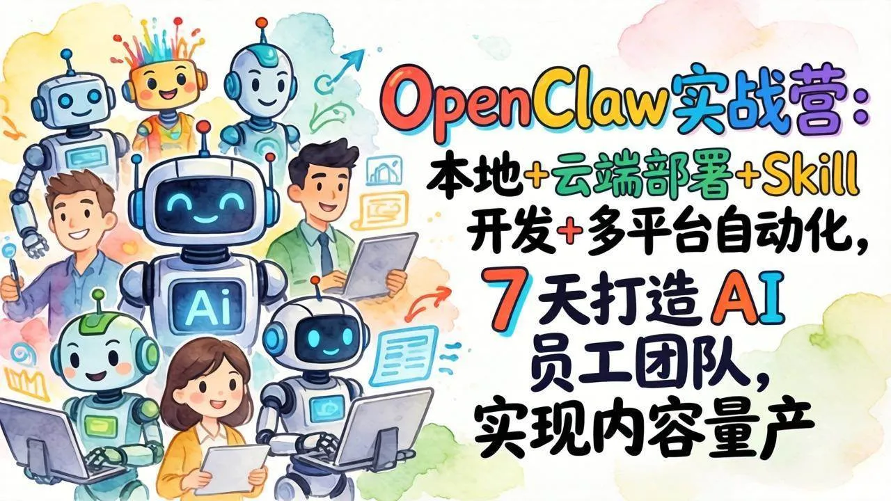 (17673期)OpenClaw实战营-更新:本地+云端部署+Skill开发+多平台自动化,7天打造AI员工团队+实现内容量产-副业吧
