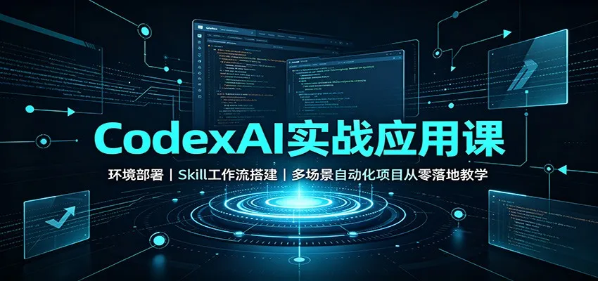 CodexAI实战应用课：环境部署Skill工作流搭建，多场景自动化项目从零落地教学-副业吧
