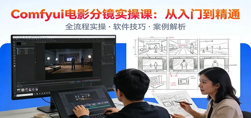 ComfyUI电影分镜实操课：分镜一致性，全流程AI视频制作，零基础也能做专业分镜-副业吧