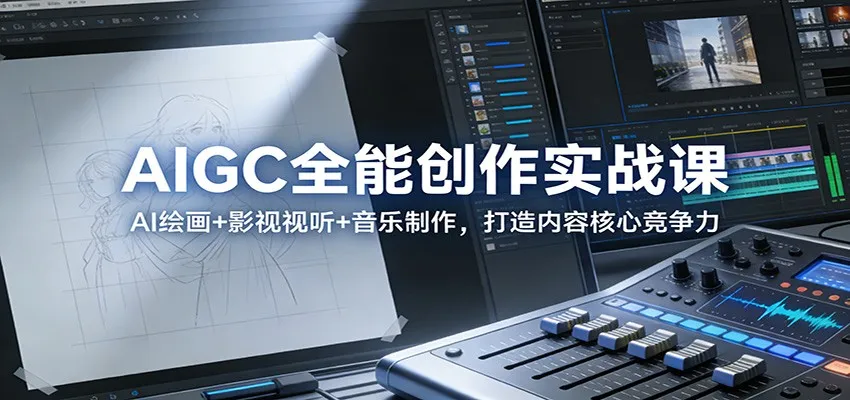 AIGC全能创作实战课：AI绘画+影视视听+音乐制作，打造内容核心竞争力-副业吧