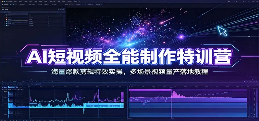 AI短视频全能制作特训营:海量爆款剪辑特效实操,多场景视频量产落地教程 AI短视频全能制作特训营:海量爆款剪辑特效实操,多场景视频量产落地教程