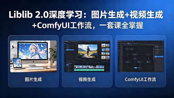 （18349期）Liblib 2.0深度学习：图片生成+视频生成+ComfyUI工作流，一套课全掌握-副业吧