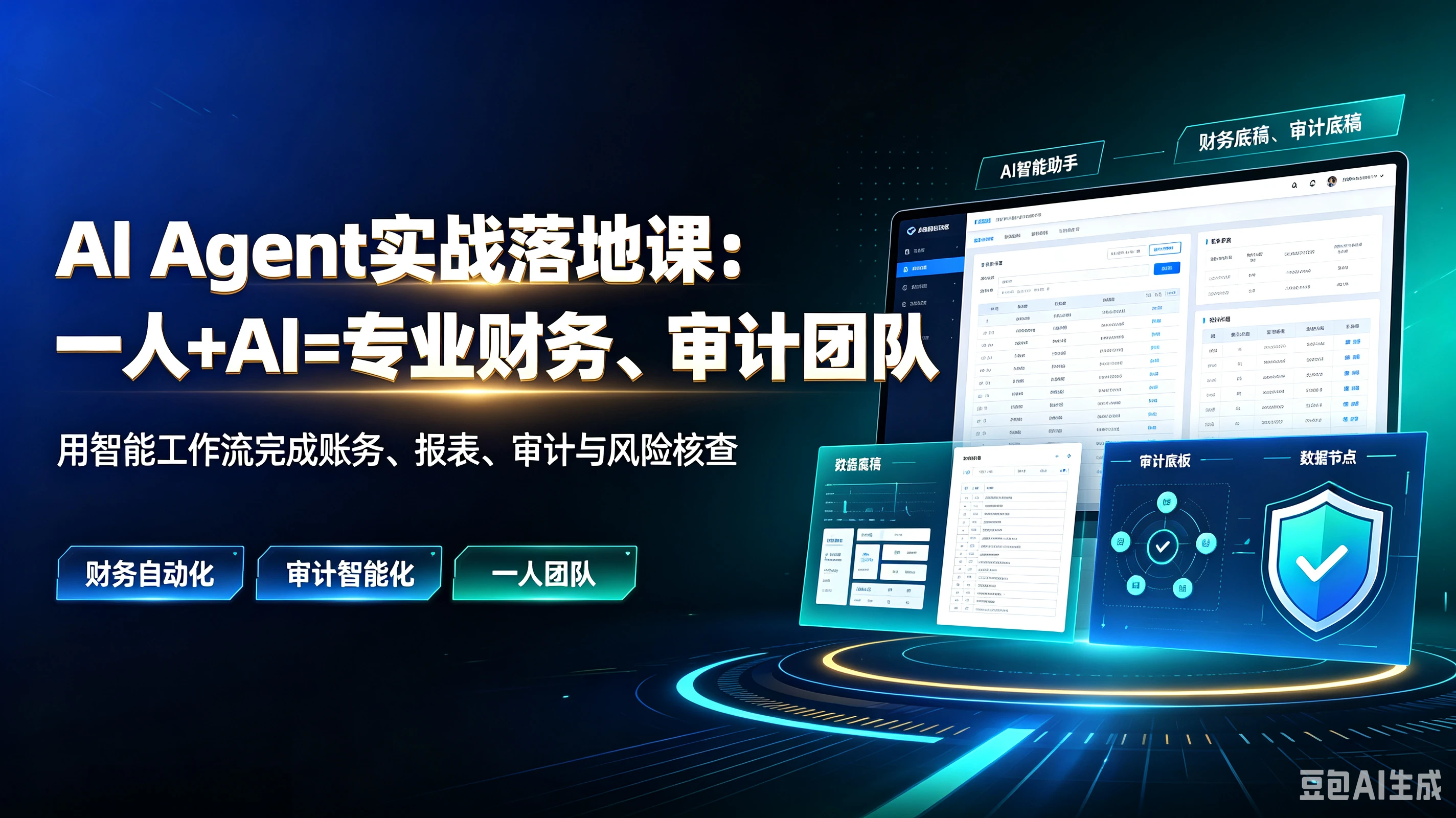 【精】AlAgent实战落地课:一人+AI=专业财务、审计团队用智能工作流完成账务、报表、审计与风险核,财务自动化、审计智能化、一人团队-副业吧